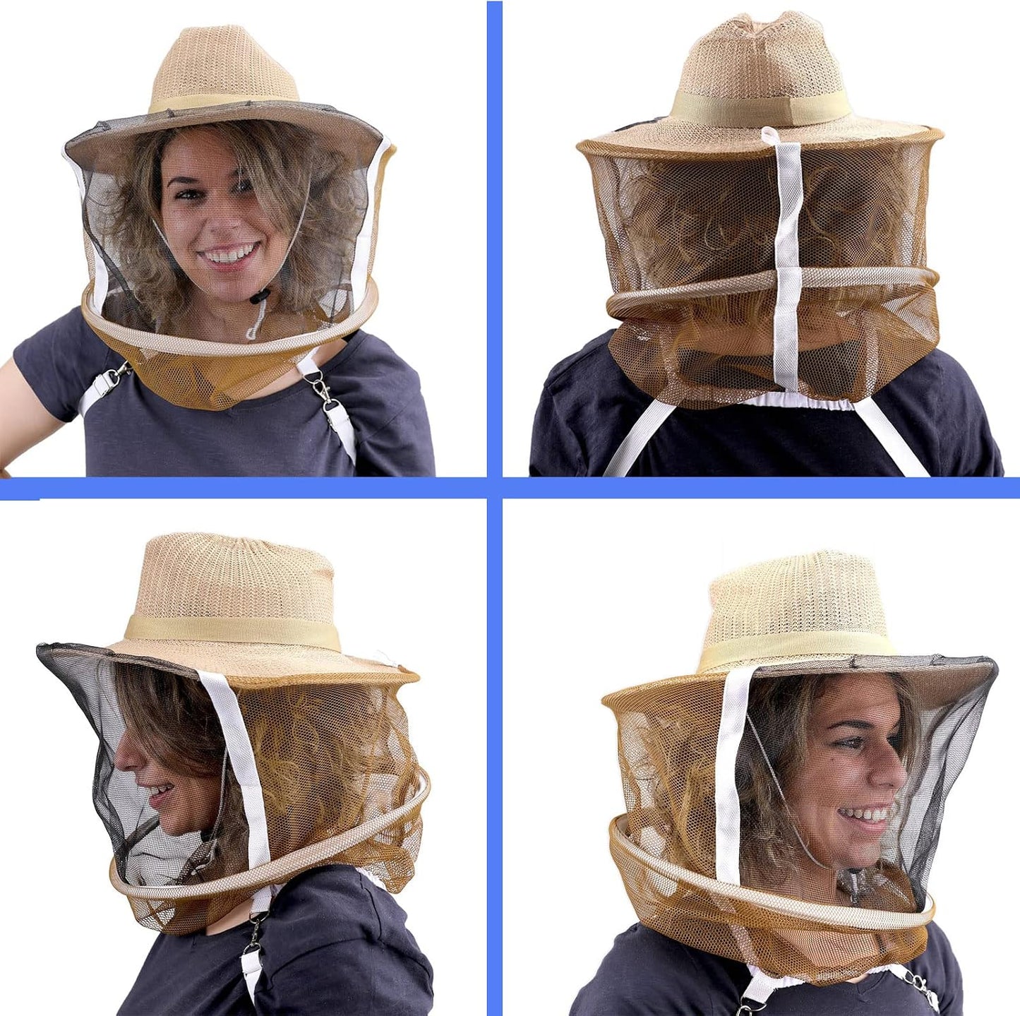 Sombrero apicultura velo correa elástica hombro