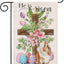 Bandera jardín cruz de pascua con huevos flores 12x18