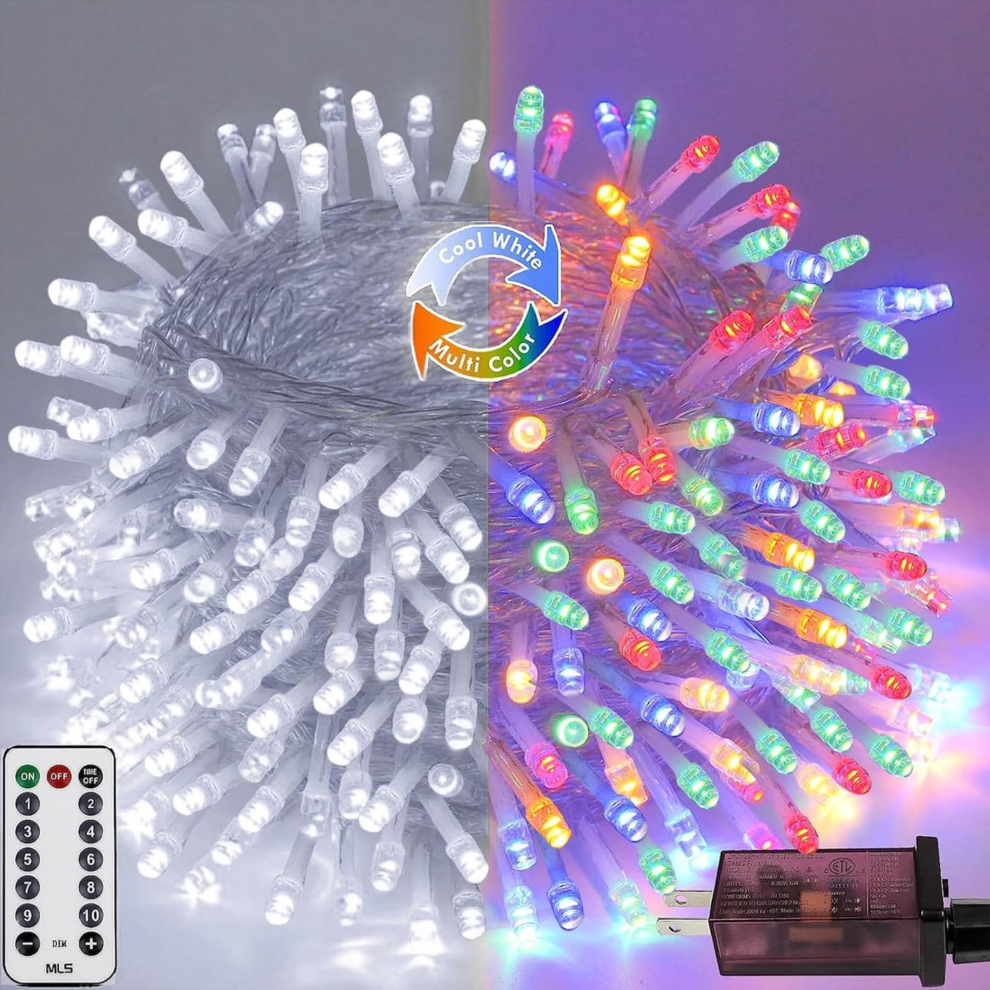 Tira luces Navidad 66pulg 200 LED control remoto