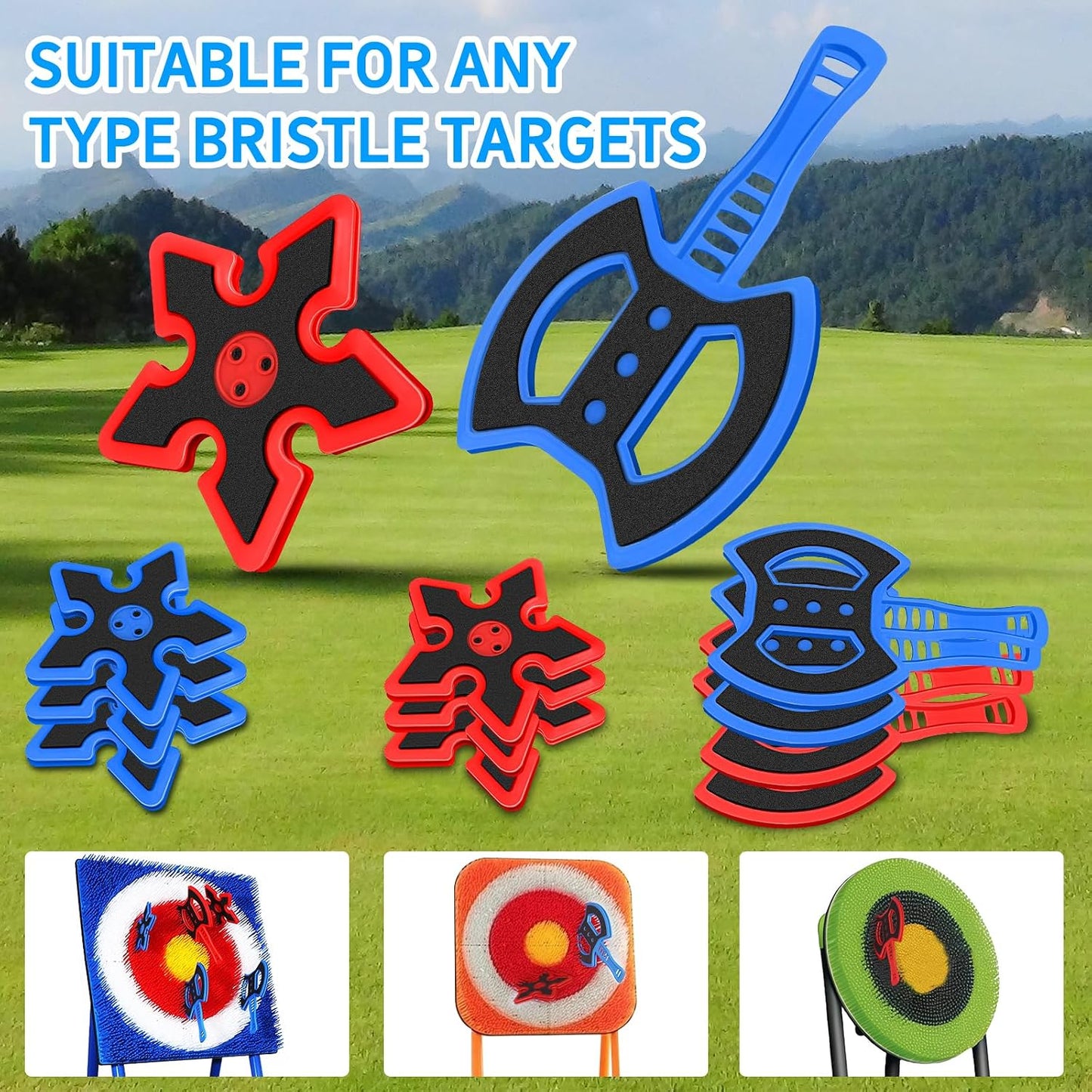 Set hachas lanzamiento plástico para adultos y niños