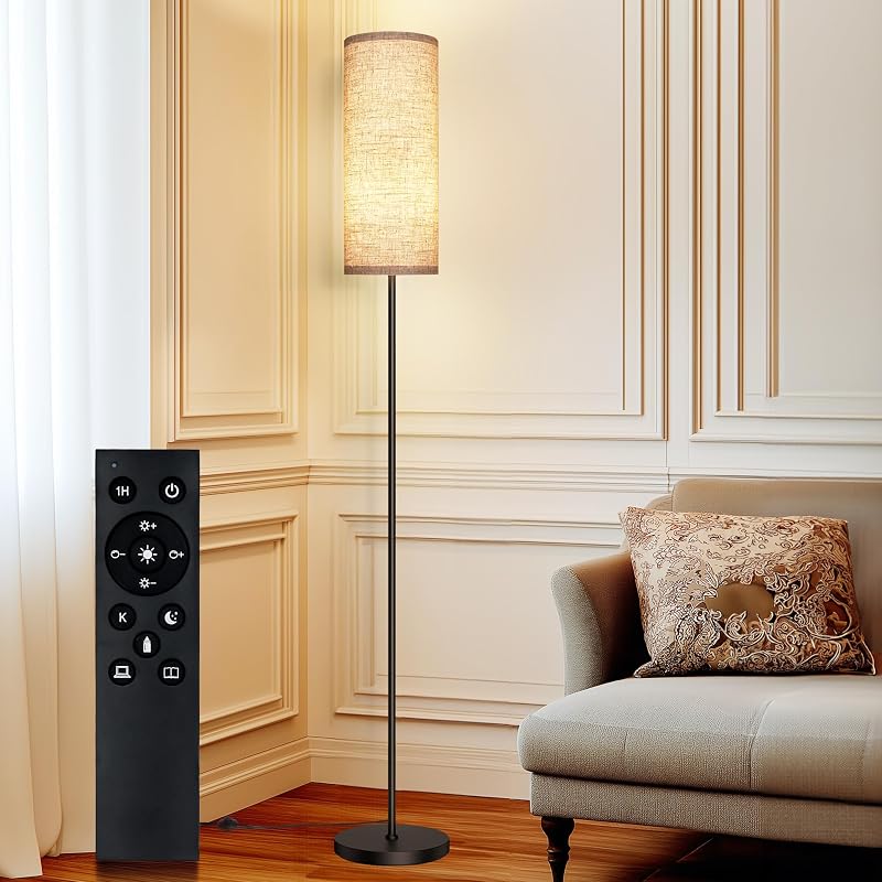 Lámpara pie LED regulable control remoto sala oficina