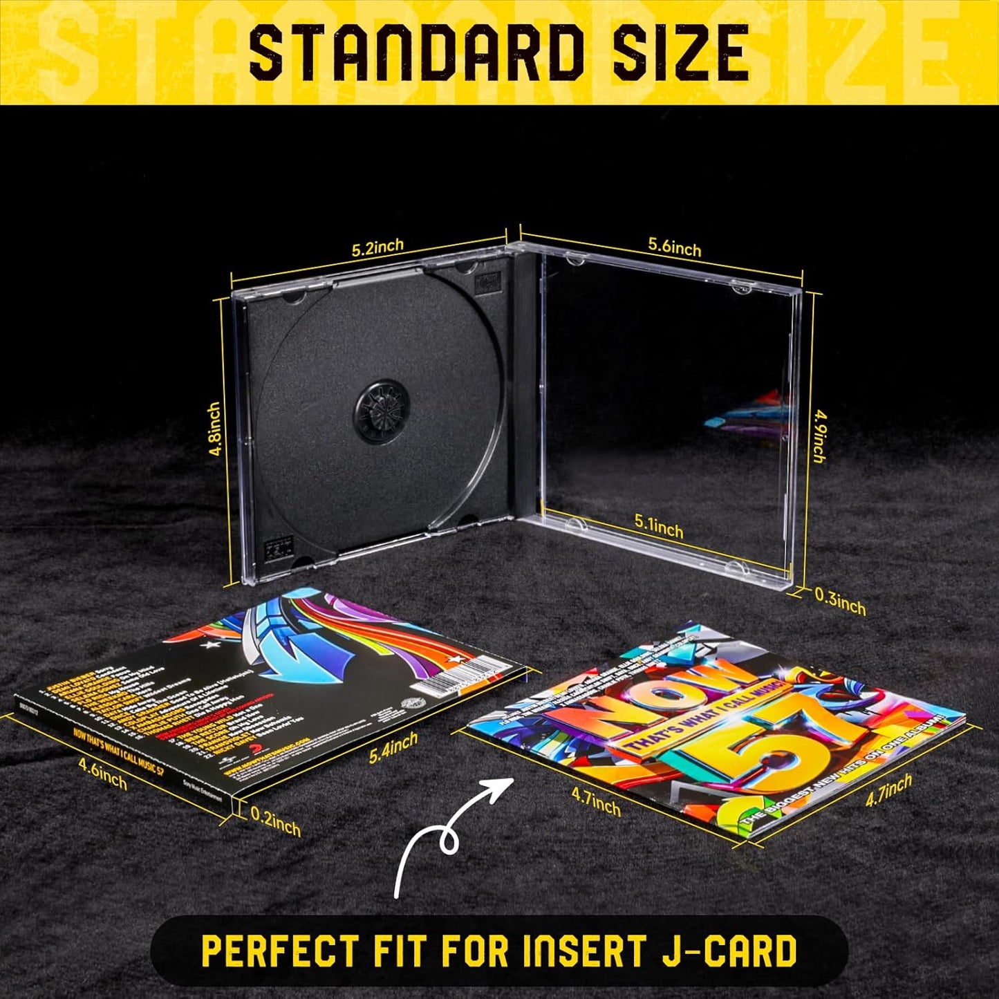 Estuche CD transparente con bandeja negra 25uds
