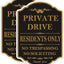 Letrero privado metal aluminio 14x10" impermeable 2uds
