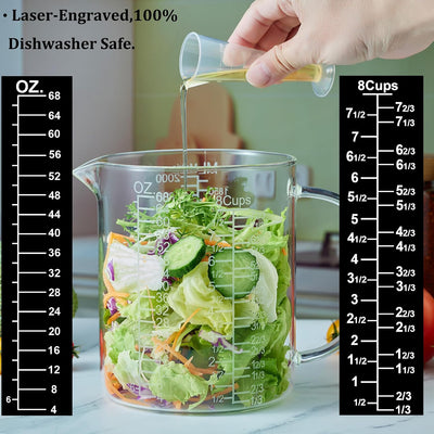 Vaso medidor vidrio borosilicato 64oz con mango aislado