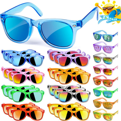 Gafas sol niños fiestas 24 pzas UV 400 neón