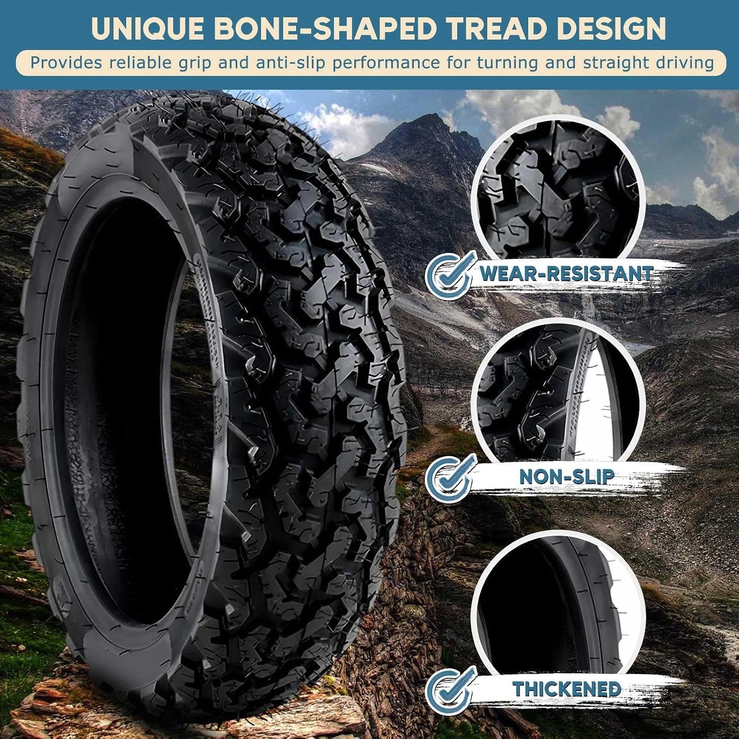 Neumático Knobby 3.50-10 para scooter antiderrap