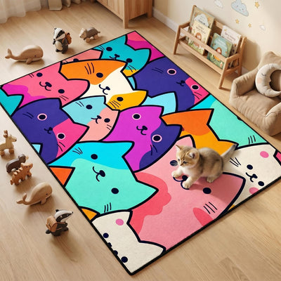 Alfombra de gato dibujos animados para dormitorio de niña