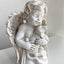 Estatua ángel resina 7" con perro figura hogar jardín