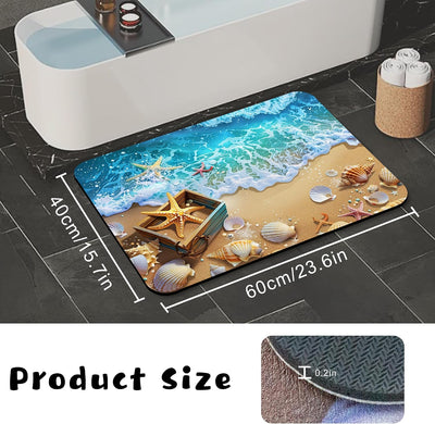 Tapete baño antideslizante rápido secado 15.7x23.6pulg delfín