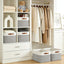 3 Pzas Cestas Lino para Closet Estante Ropa Hogar