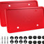 2 Fundas Silicona Marco Matrícula Soportes Resistentes Rojo