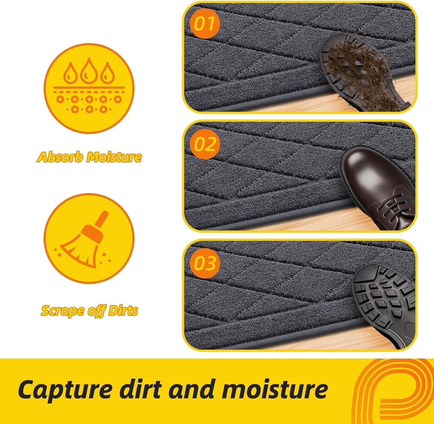 Alfombra puerta 24x36 pulg antiderrap lavable para perros