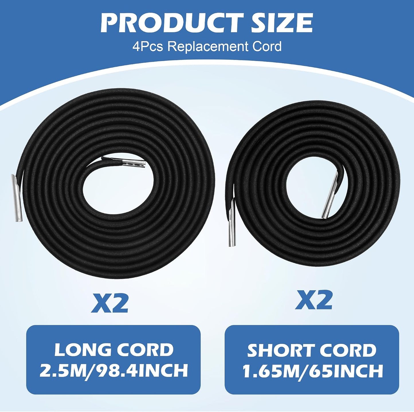 4 Cables Repuesto Silla Gravedad Cero Cuerda Elástica Negra