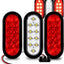 Luces traseras LED ovaladas remolque 6" 2 color ámbar 2 rojo