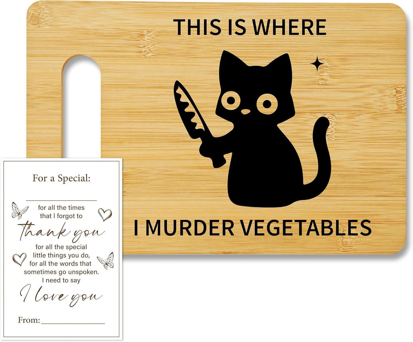 Tabla cortar gato negro para cocina y regalo amantes gatos