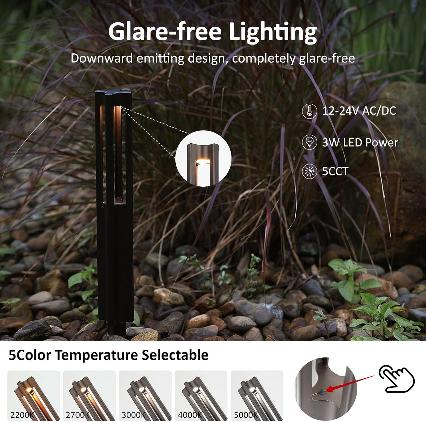 Luces LED 12V aluminio IP65 para camino exterior 5CCT