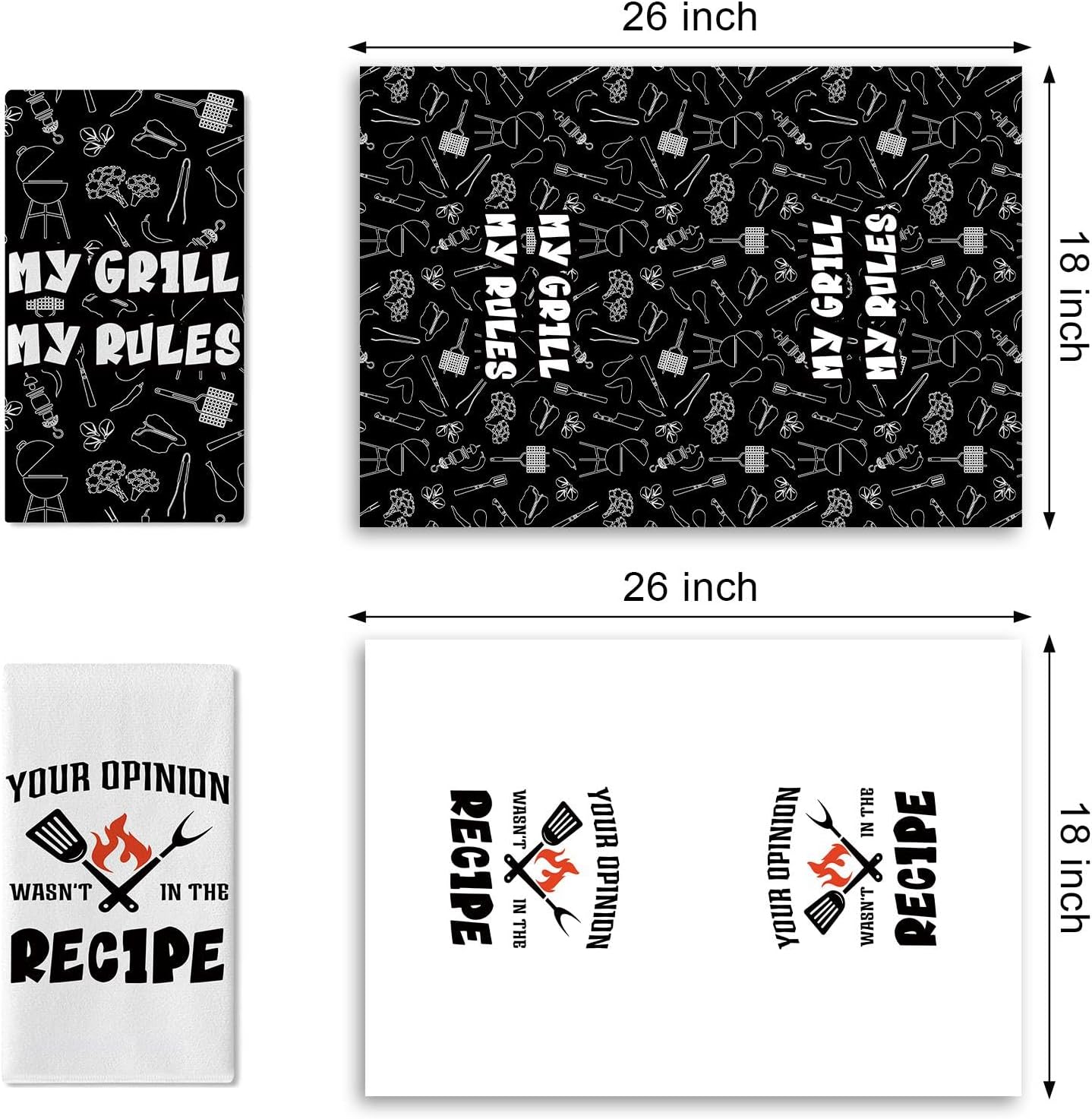 Toallas cocina BBQ 18x26 pulg decorativas para fiestas