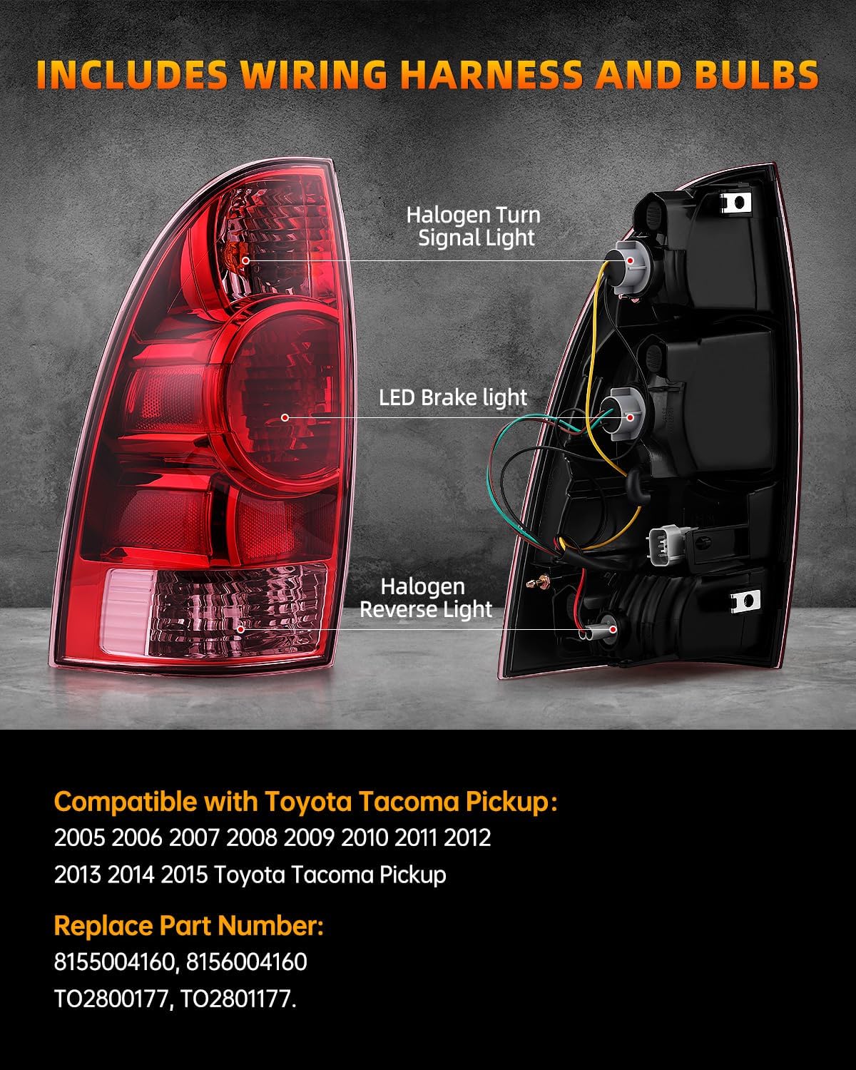 Luces traseras freno comp Toyota Tacoma con bombilla
