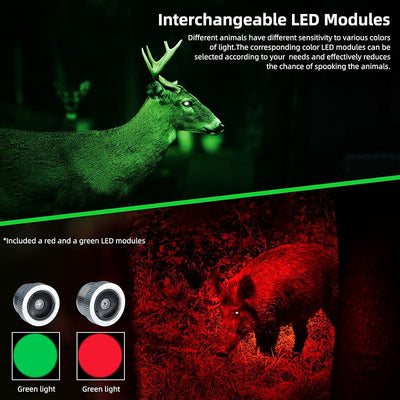 Linterna LED luz verde y roja táctica resistente agua pesca caza