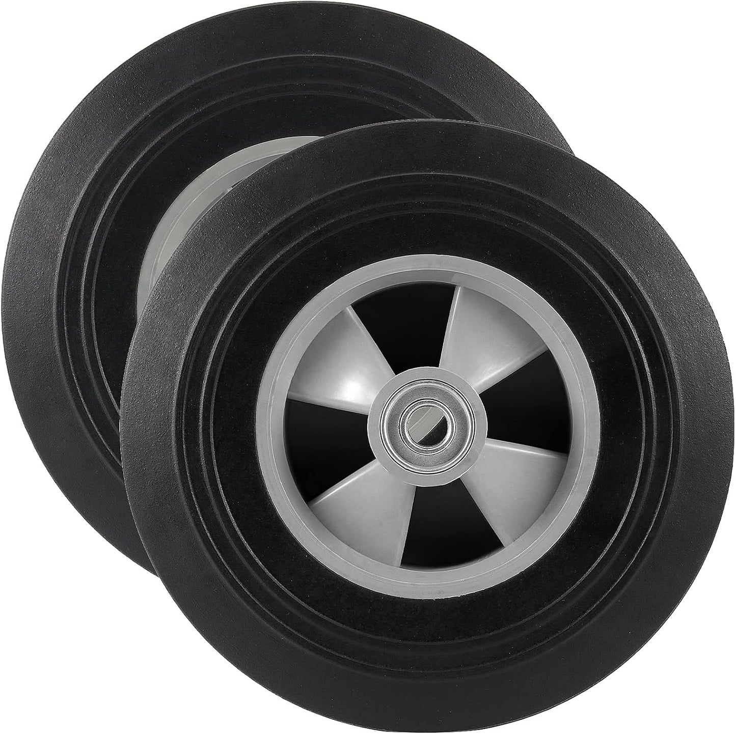 2 Ruedas Sólidas 10x2.5" Agujero 5/8" Capacidad 330lb