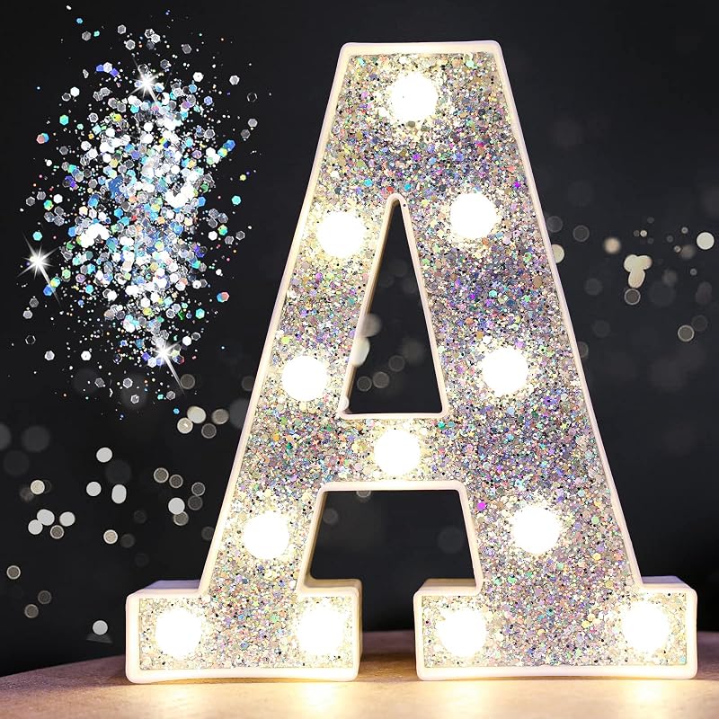 Letras LED plateadas para cumpleaños y habitación adolescente
