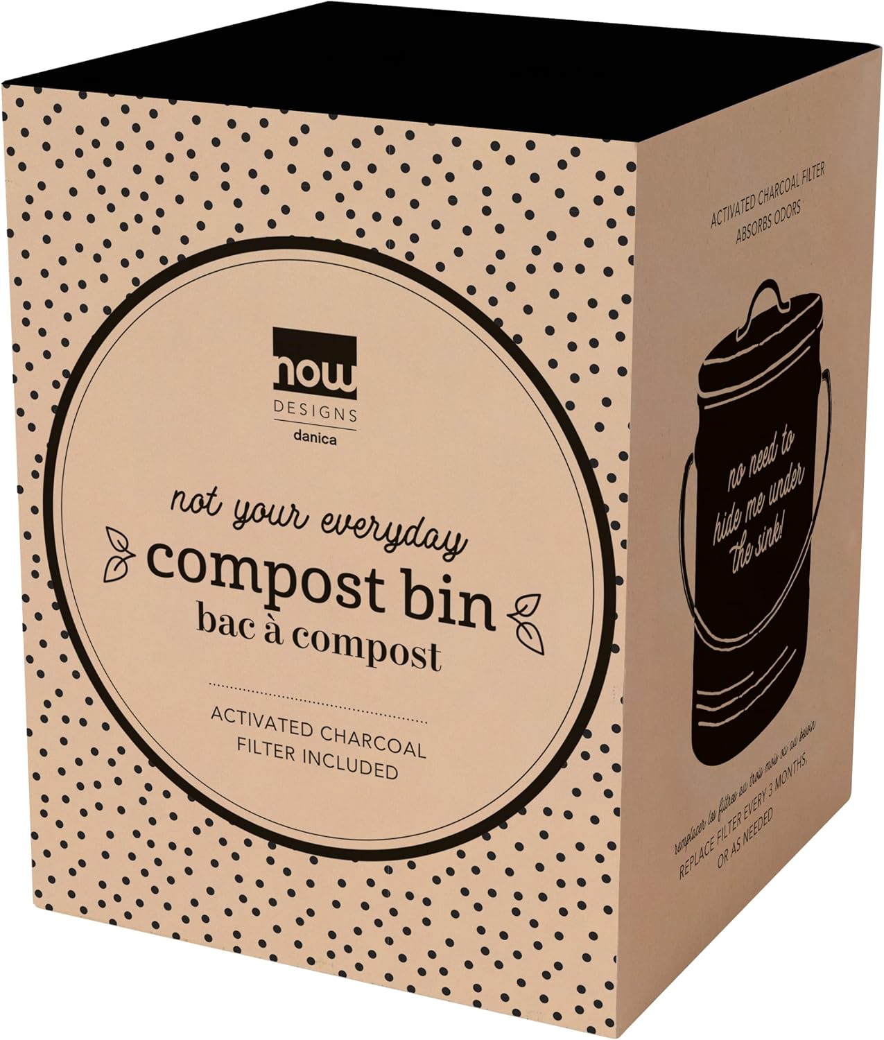 Contenedor compostaje acero 8.5" 1.25gal