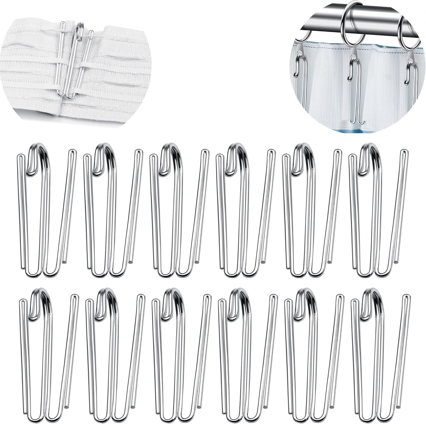50 Ganchos Metal para Cortinas Resistentes