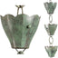 Cadena lluvia tulipanes 8.5ft 13 tazas cobre puro azul verde