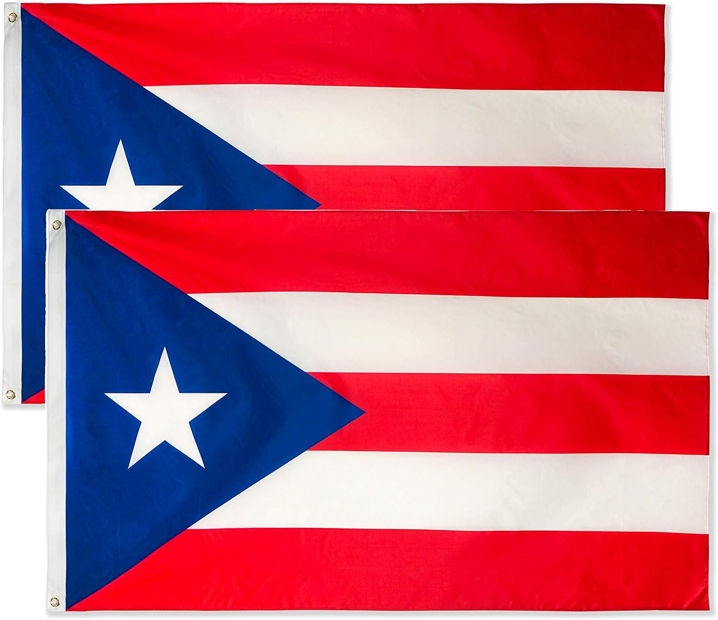 2 Banderas Puertorriqueñas Poliéster 3x5ft Latón Resistente