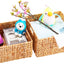 Set 2 cestas mimbre asas transporte naturales
