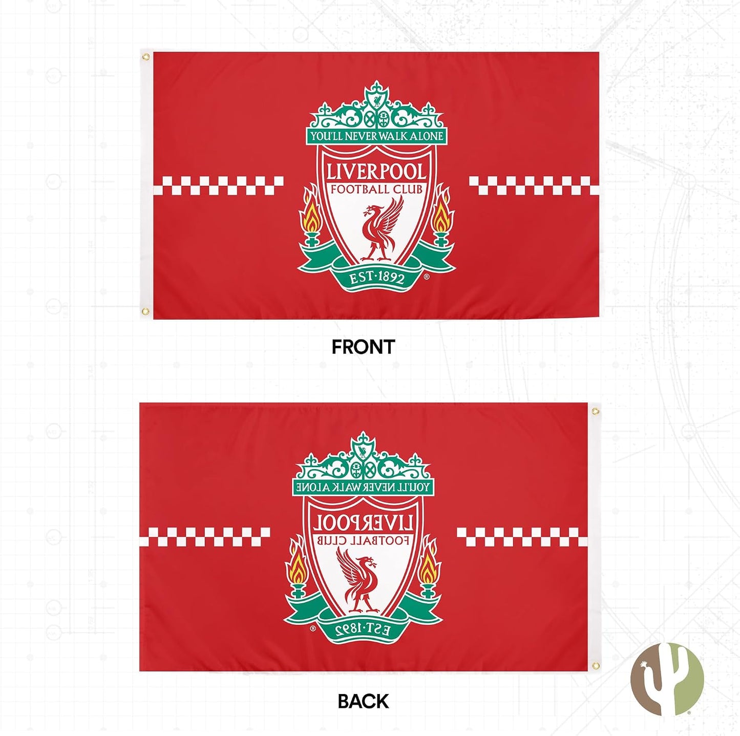 Banderas Liverpool FC 3x5ft poliéster interiores exteriores