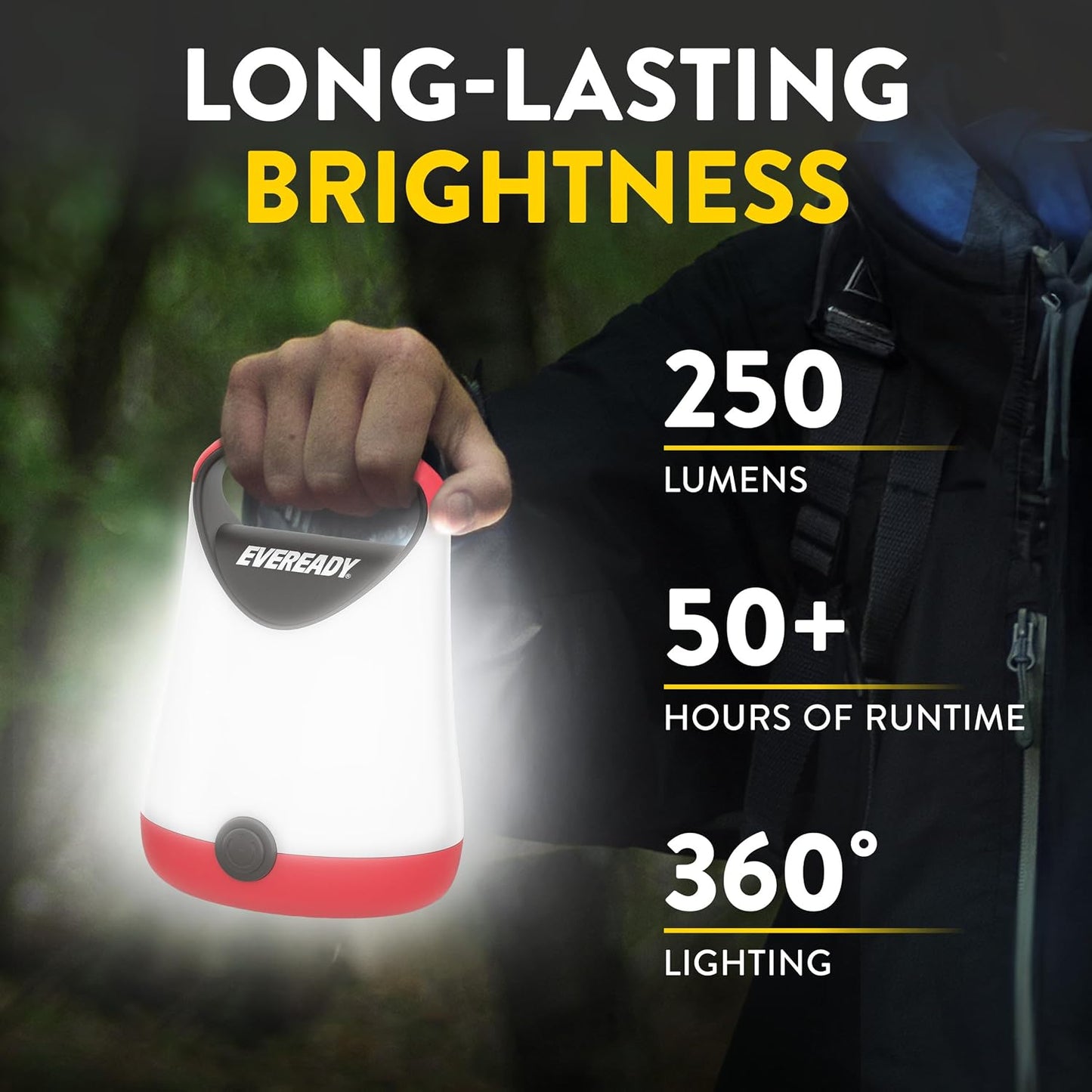 Linterna LED camping X-250 resistente al agua 100h rojo y negro