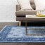Alfombra botánica vintage 3x3x5x3 rectangular azul