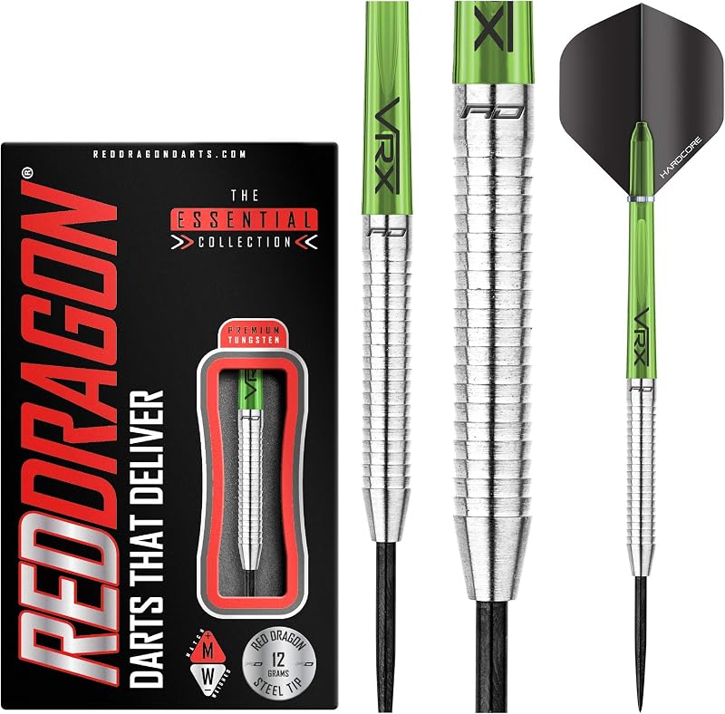 Set dardos tungsteno 0.35-0.67oz con vuelos rojo medio