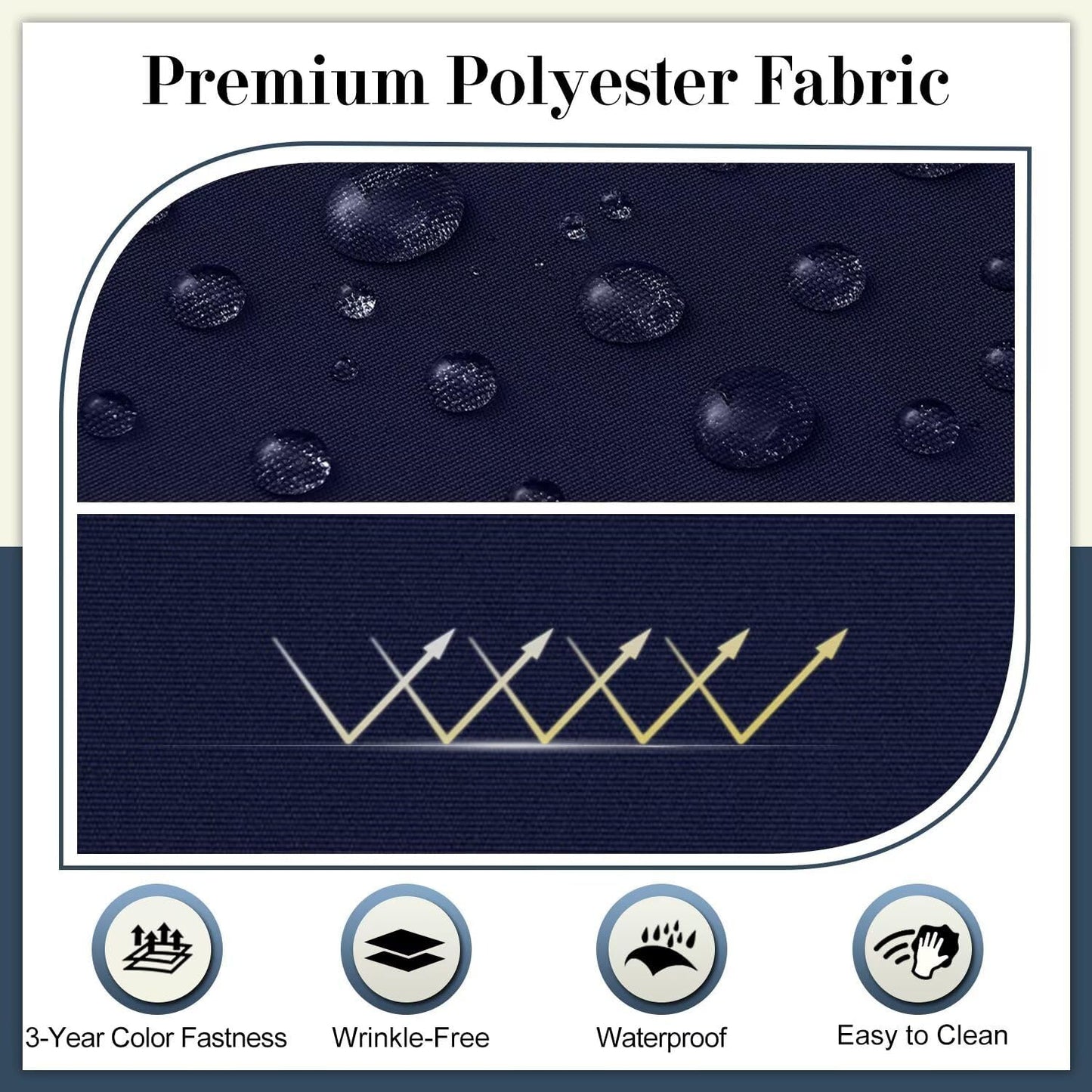 4 Cojines silla exterior impermeables 18.5x16" azul marino