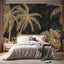 Papel tapiz tela palmeras doradas diseño tropical 137x96"