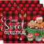 Set 4 Manteles Navidad Buffalo Rojo y Negro 12pulg