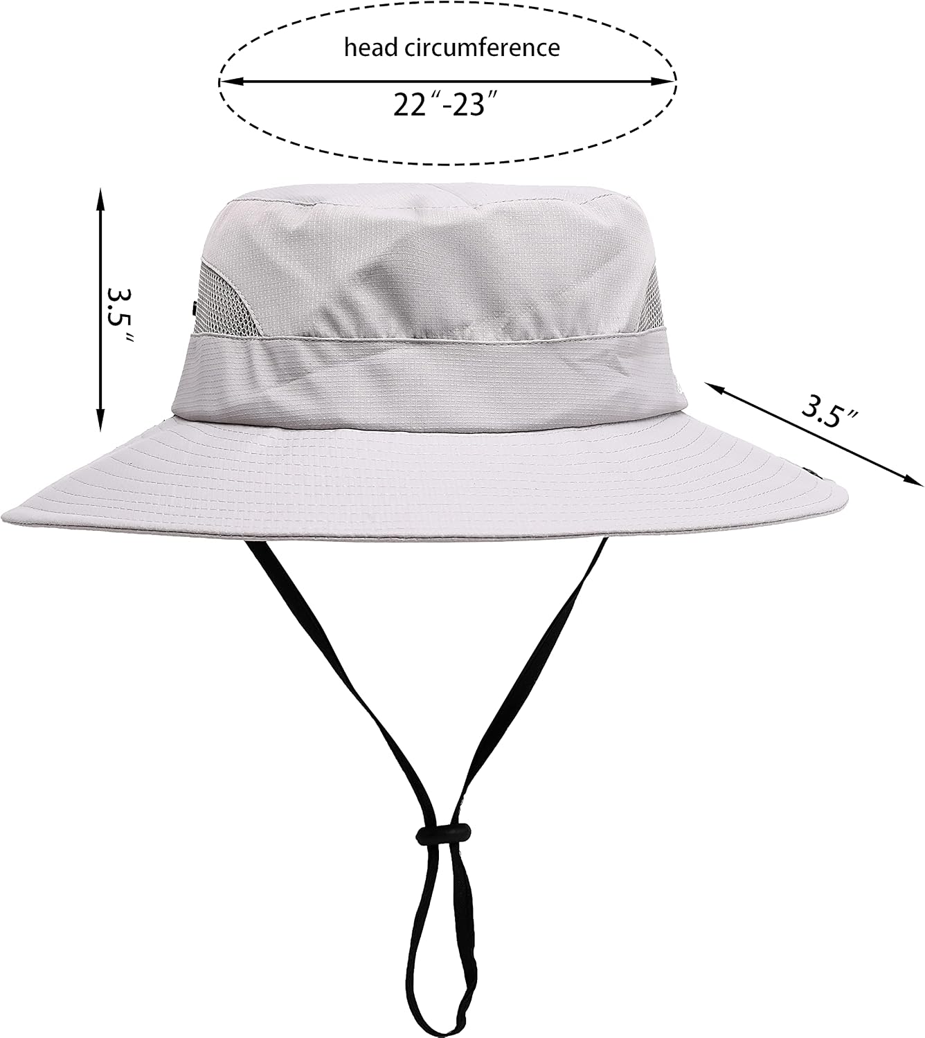 Sombrero playa mujer ala ancha UV plegable malla cola
