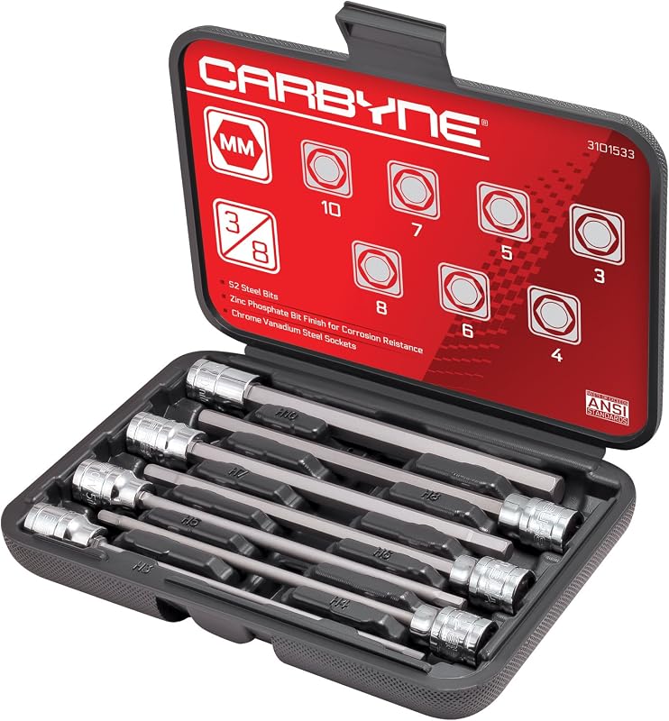 Set 7 llaves Allen métricas 3/8" S2 acero 6.1"