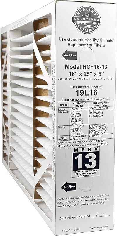 Filtro aire MERV 13 hogar 16x25x5" polvo polen