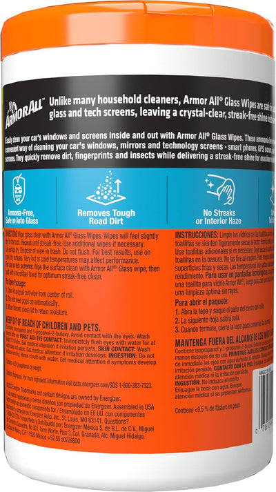 Toallitas limpieza vidrio auto 90 uds