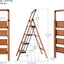 Escalera plegable 4 escalones aluminio madera 330lb