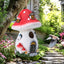 Casa pájaros decorativa de hongos para colibrí jardín