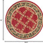 Alfombra redonda 5ft3pulg diseño enrejado floral rojo y