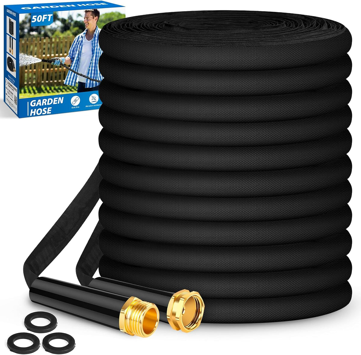 Manguera jardín 50ft 3/4pulg ligera flexible sin torceduras