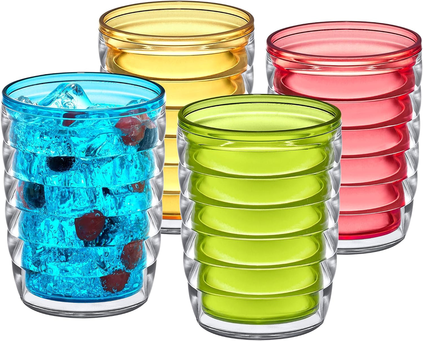 Vasos plástico aislado 16oz set 4 reutilizables sin BPA