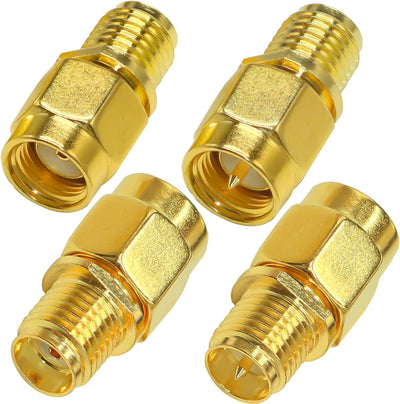 4 Unidades Adaptador Coaxial SMA a RP-SMA Macho/Hembra
