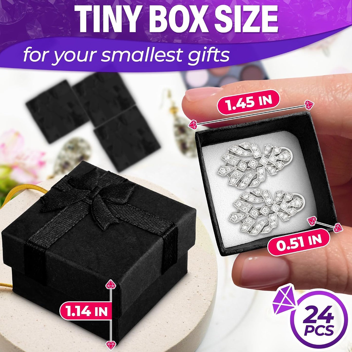24 Cajas Anillos Cartón Negro 1.57x1.57" Duraderas