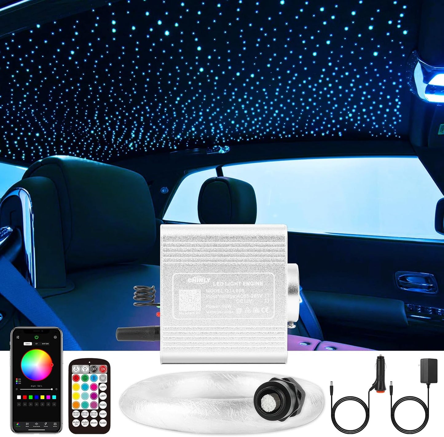 Kit 570 pzas luces estrella parpadeantes para techo coche