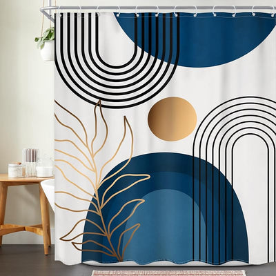 Cortina ducha bohemia moderna 72x84pulg arco abstracto
